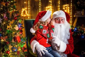 little girl with Santa